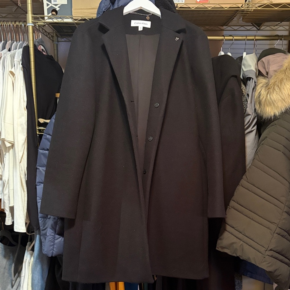 Calvin Klein Black Pea Coat